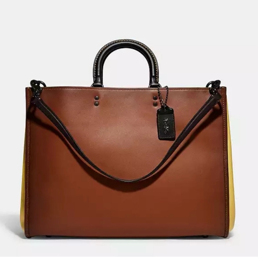 Coach Brown and Yellow Shoulder Bag